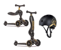Scoot & Ride Highwaykick 1 Jeździk i hulajnoga 2w1 +kask XXS-S Black&Gold - 1028487 - zdjęcie 1